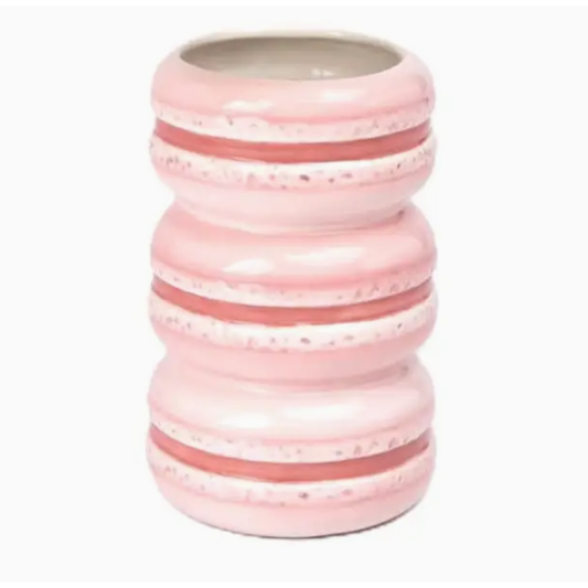 Pink Macaroon Stack Ceramic Stem Vase