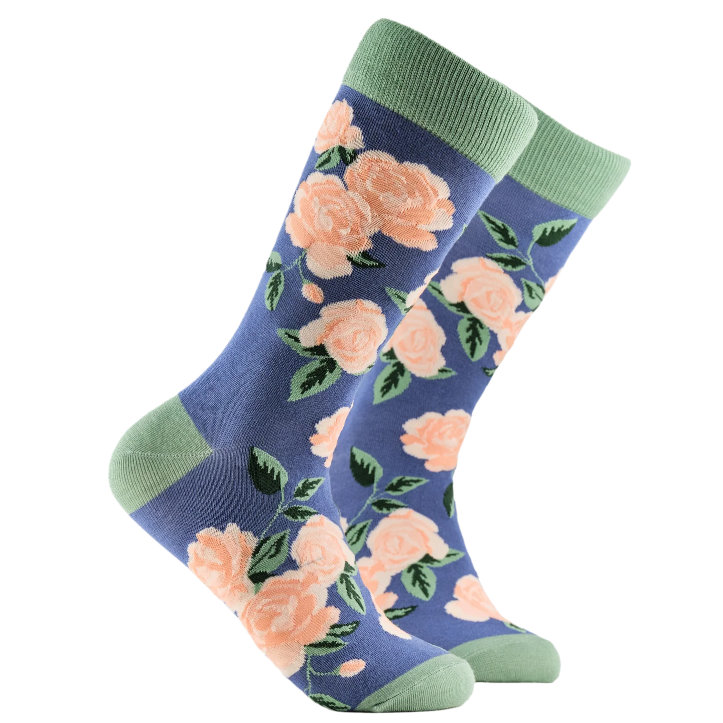 Socktopus Ladies Bamboo - Rose Floral - Blue