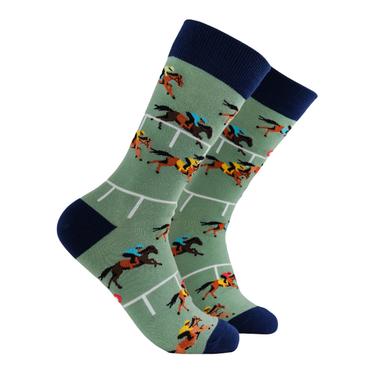 Socktopus Ladies Horse Racing Socks - 1st Past The Post 2 - Sage