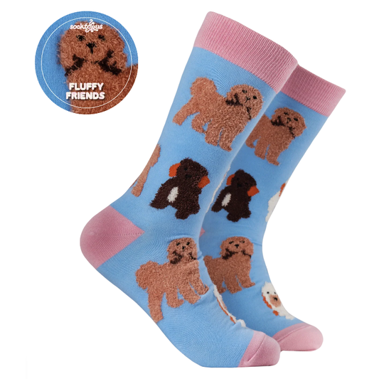 Socktopus Ladies Fluffy Cockapoo Socks - Blue