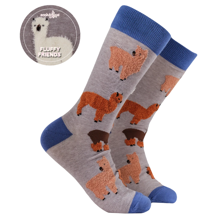 Socktopus Ladies Fluffy Alpaca Socks - Grey