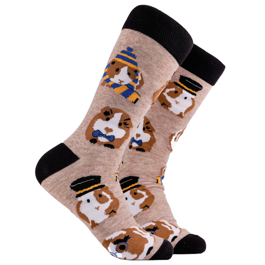 Socktopus Ladies Guinea Pig Socks - Posh Pigs - Oatmeal
