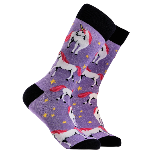 Socktopus Ladies Unicorn Socks - Purple Lurex