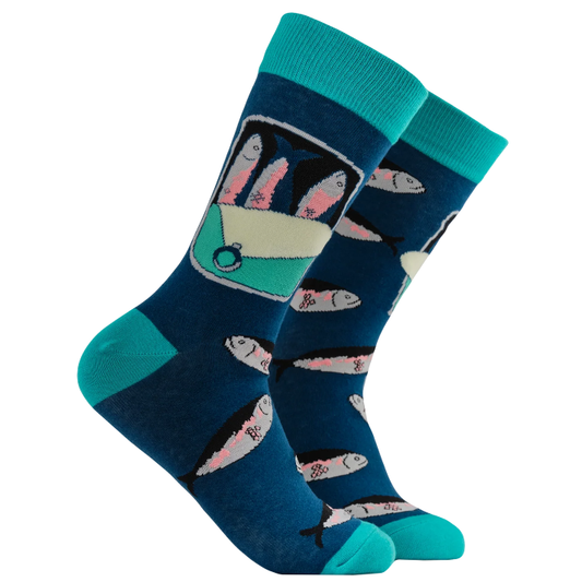 Socktopus Ladies Sardine Socks - Partners In Brine - Navy Blue