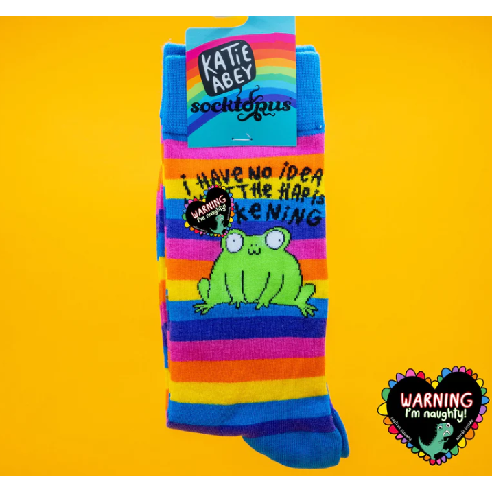 Socktopus Mens - Katie Abey Socks - I have No Idea What The Hap Is Fuckening- Multi