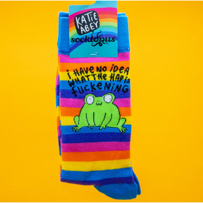 Socktopus Mens - Katie Abey Socks - I have No Idea What The Hap Is Fuckening- Multi