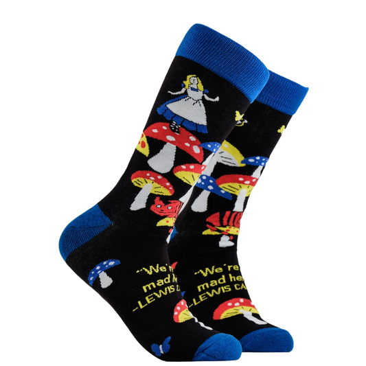 Socktopus Ladies - Alice In Wonderland Socks - Where's Wonderland - Black