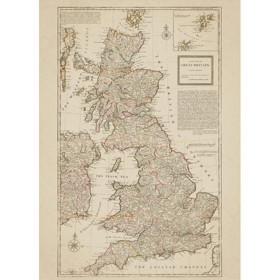 Map Of Great Britain By Herman Moll Matte Print