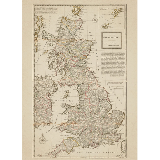 Map Of Great Britain By Herman Moll Matte Print