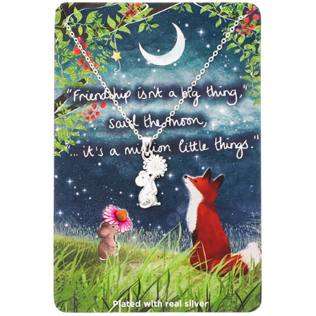 Fox Under The Moon - Friendship Silver Plated Necklace