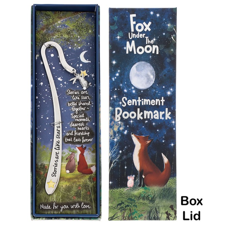 Fox Under The Moon - Stories And Stars Silver Plated Bookmark