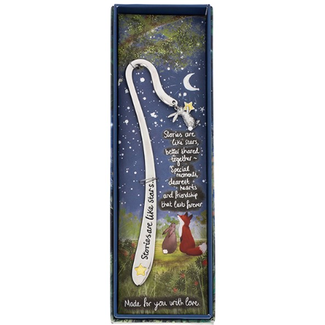 Fox Under The Moon - Stories And Stars Silver Plated Bookmark