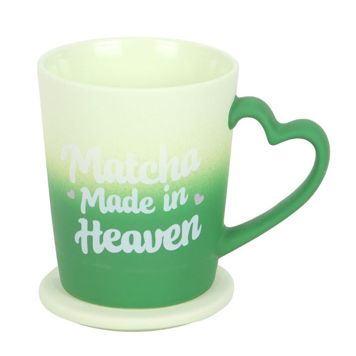 Matcha Made In Heaven Ceramic Mug With Coaster Lid