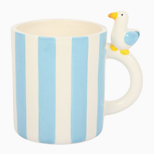 Striped Mug With Seagull