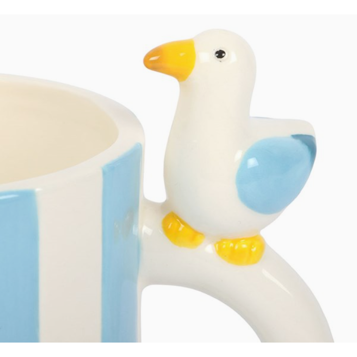 Striped Mug With Seagull