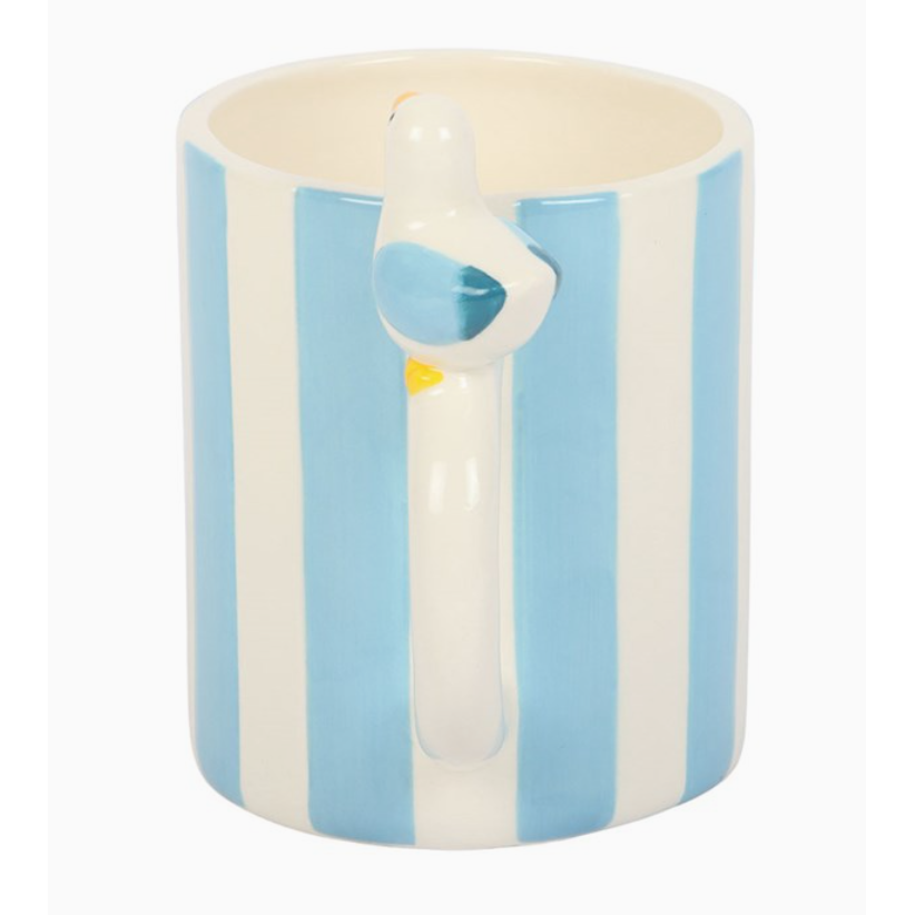 Striped Mug With Seagull