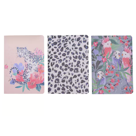Frida A5 Set of 3 Leopard Notebooks