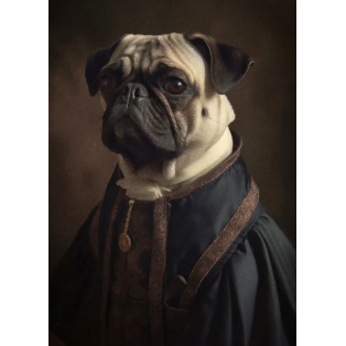 Pug Dog Portrait Matte Print