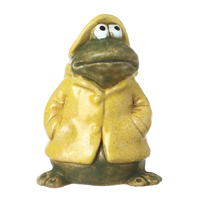 Ceramic Frog In Raincoat