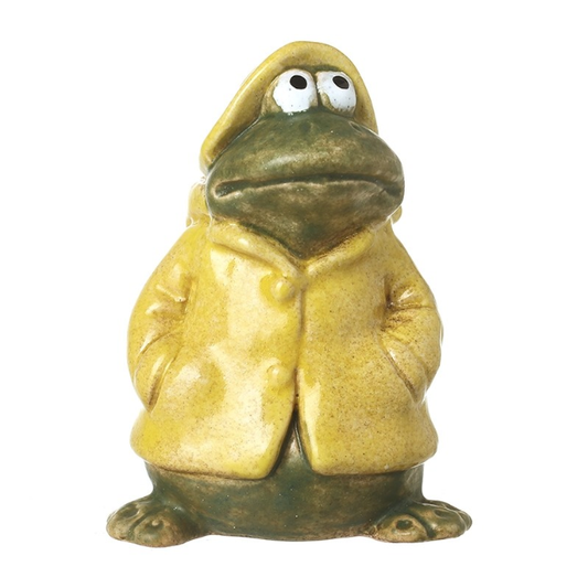 Ceramic Frog In Raincoat