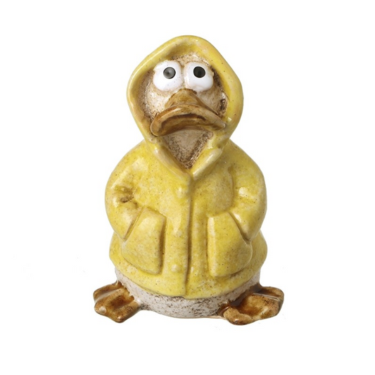 Ceramic Duck In Raincoat