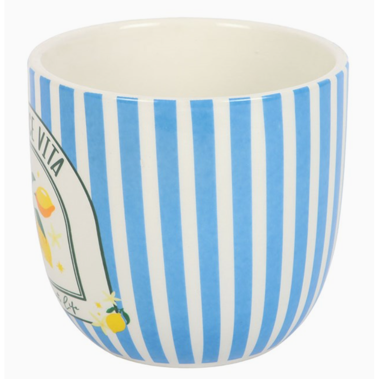 La Dolce Vita Blue Striped Plant Pot