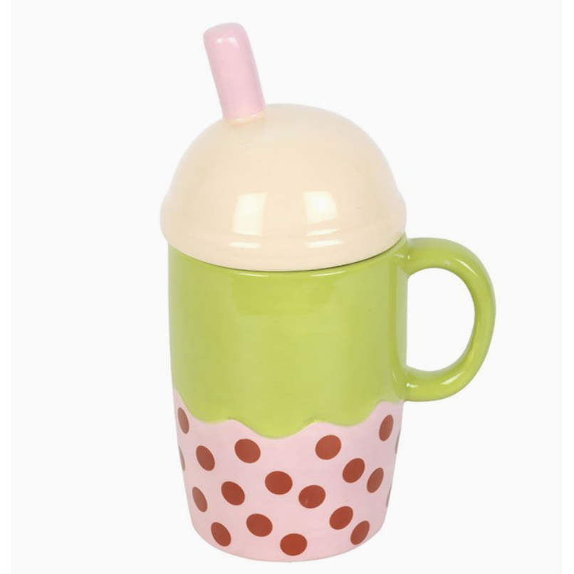 Kawaii Bubble Tea Lidded Mug