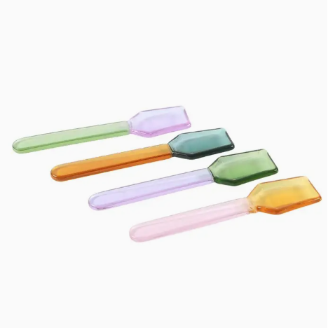 Pastel Glass Dessert Spoons - Set of 4