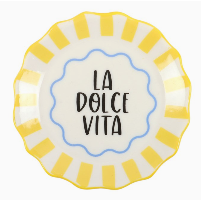 Yellow Striped La Dolce Vita Trinket Dish