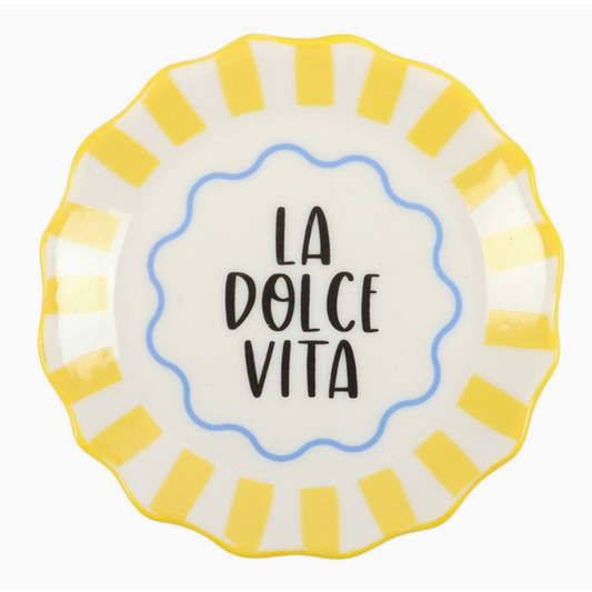 Yellow Striped La Dolce Vita Trinket Dish