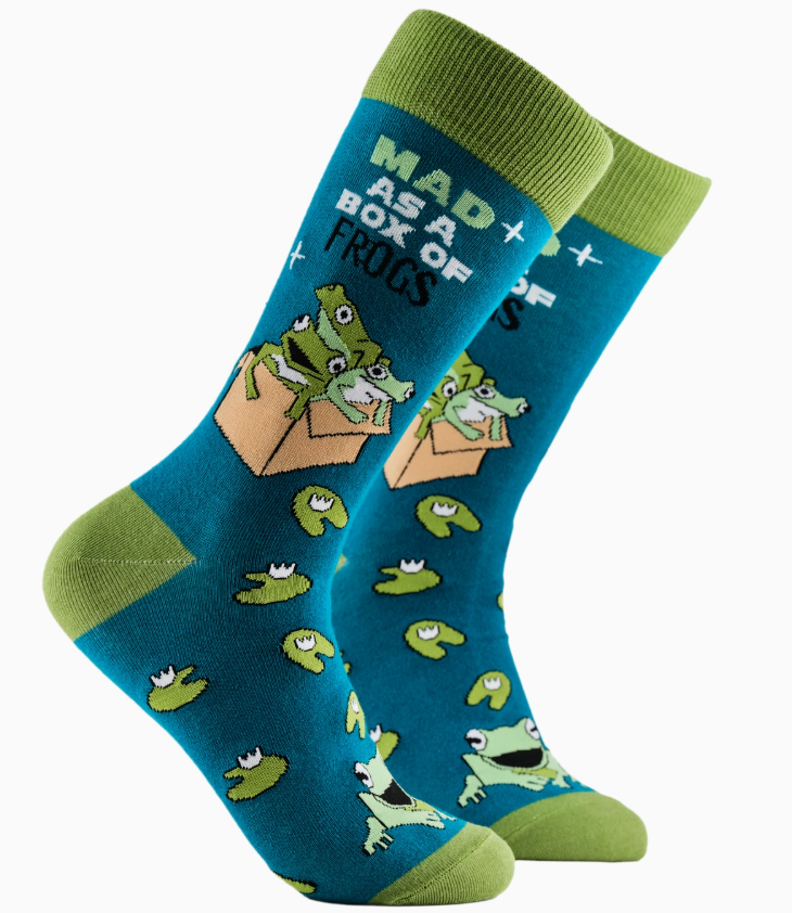 Socktopus Ladies - Mad As A Box Of Frogs Socks - Green
