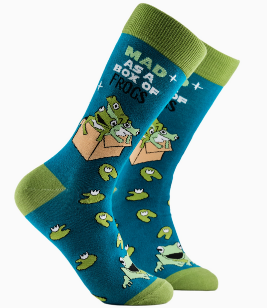 Socktopus Ladies - Mad As A Box Of Frogs Socks - Green