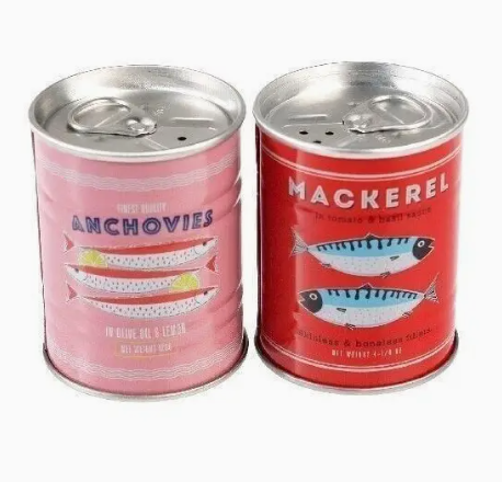 Mackerel Tin Salt and Pepper Shakers