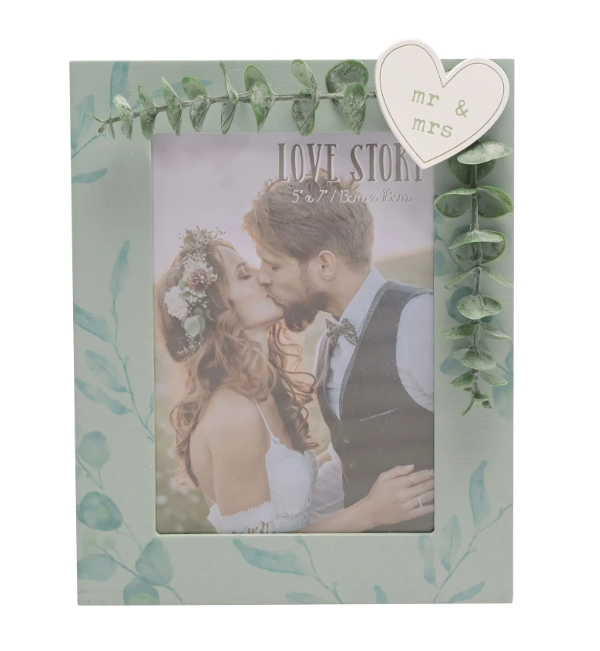 Mr and Mrs Wedding Photo Frame - Green