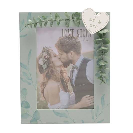 Mr and Mrs Wedding Photo Frame - Green