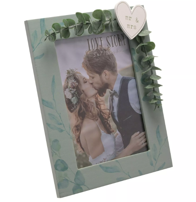 Mr and Mrs Wedding Photo Frame - Green