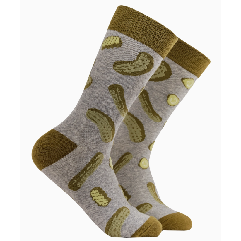 Socktopus Mens - Pickle Socks - Dill With It - Grey