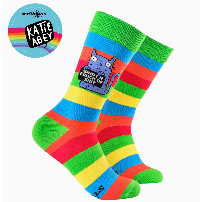 Socktopus Mens - Katie Abey Socks - Crock Of Shit - Multi