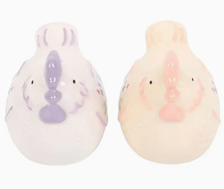 Floral Hen and Chicken Salt and Pepper Shakers