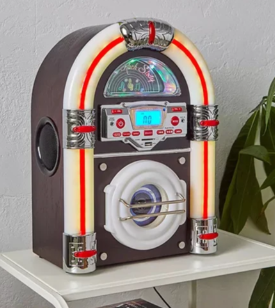 Jive Rock Sixty Mini Jukebox And Bluetooth Speaker - Dark Wood