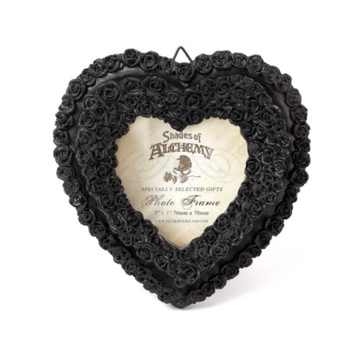 Black Rose Heart Photo Frame