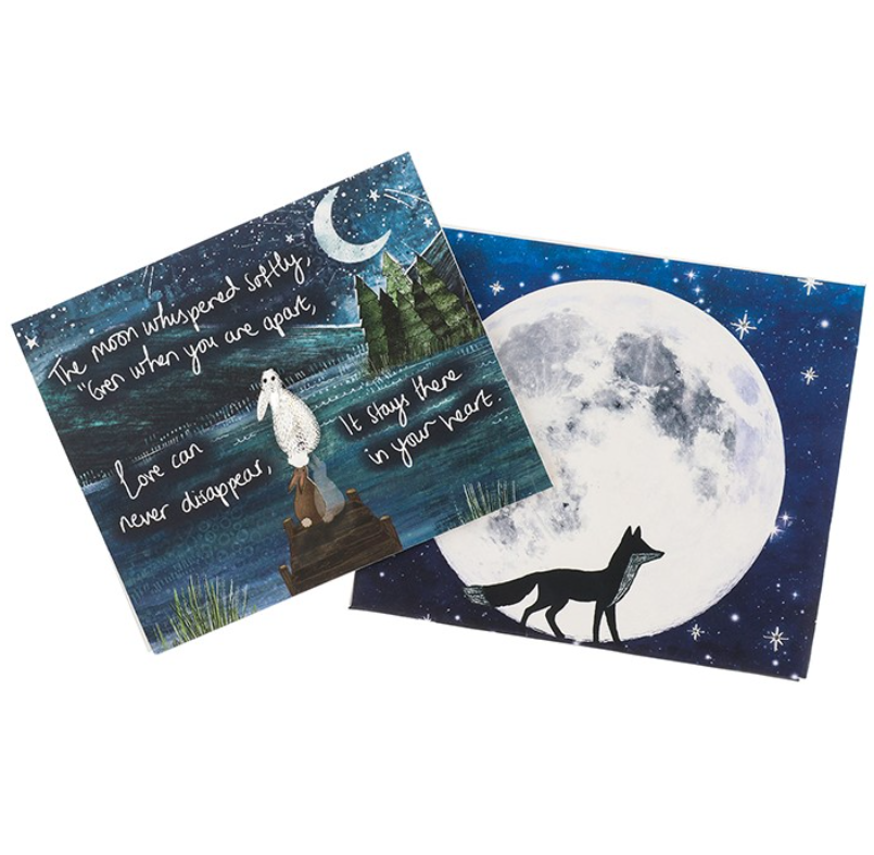 Fox Under The Moon - When You Are Apart Silver Plated Pin Badge