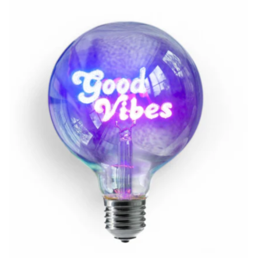 "Good Vibes" Screw Down LED Filament Light Bulb