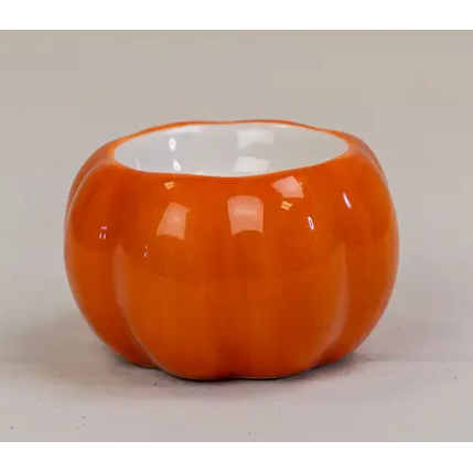 Ceramic Orange Pumpkin Tealight Holder