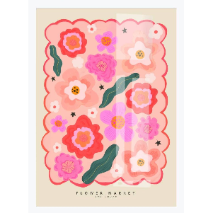Colourful Flower Market Print