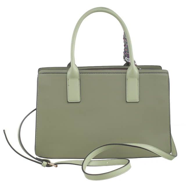 Sculpted Belted Tote Handbag - Green
