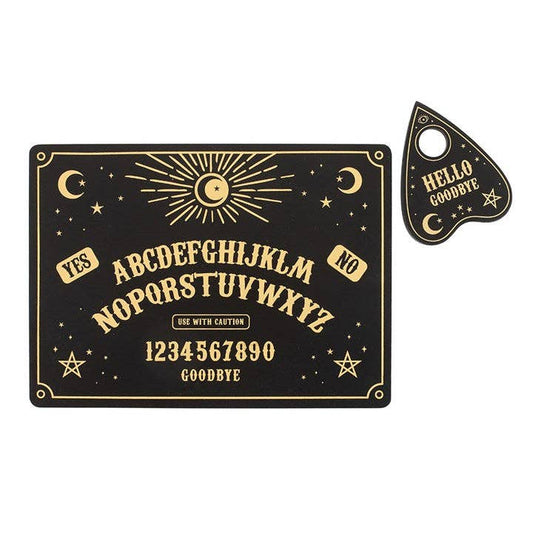 Black Gothic Ouija Talking Board Placemat and Planchette Coaster