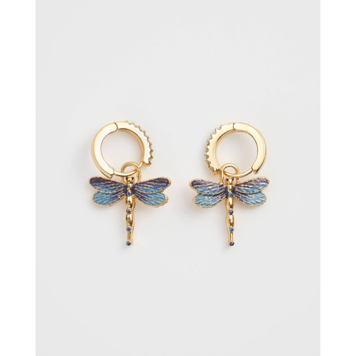 Dragonfly Charm Huggie Earrings