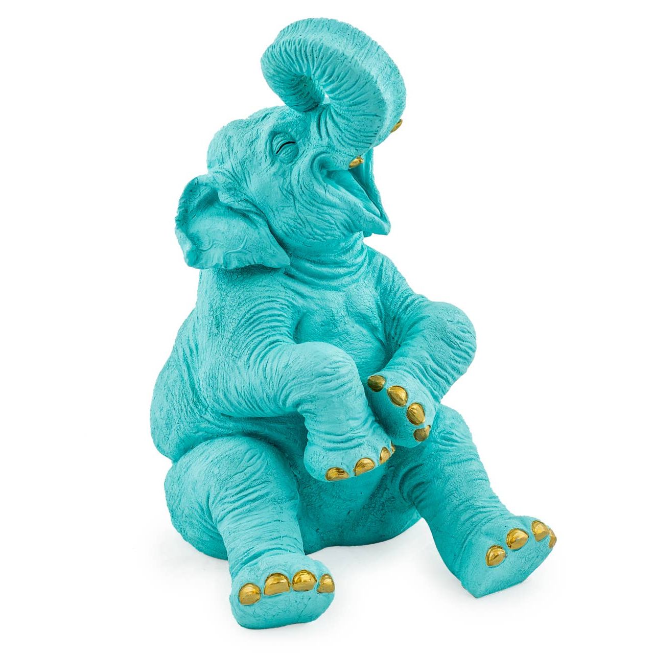 Pale Blue with Gold Details Laughing Elephant