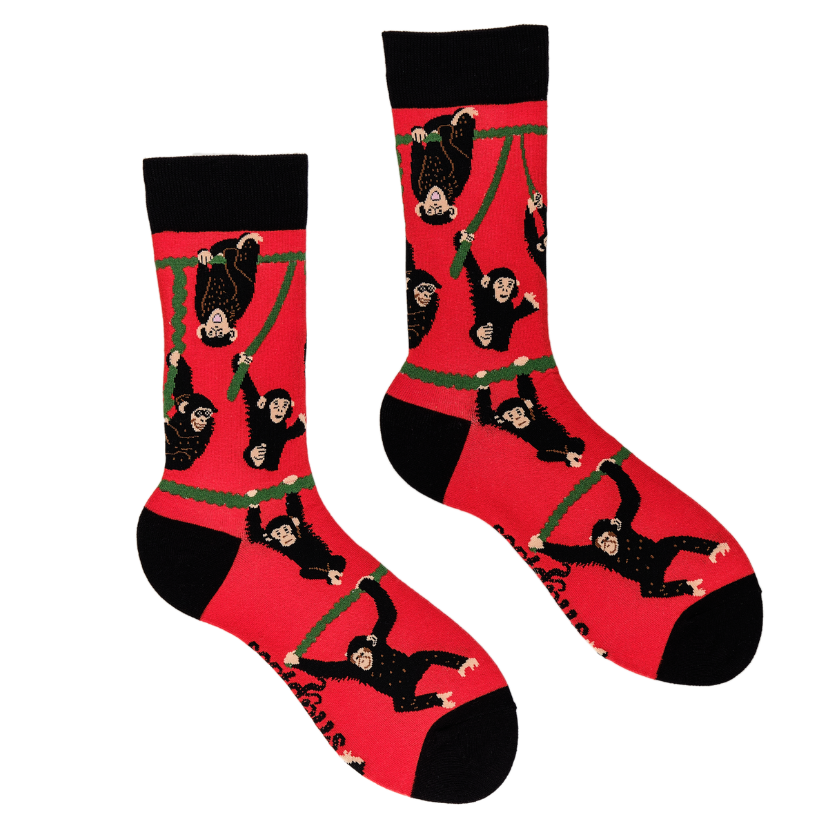 Socktopus Ladies - Chimpanzees Socks - Red